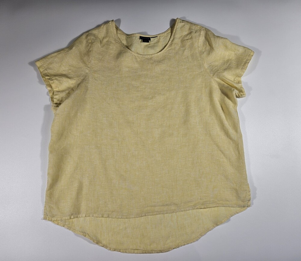 TAHARI 100% Linen Short Sleeve Top â Size 2XL
